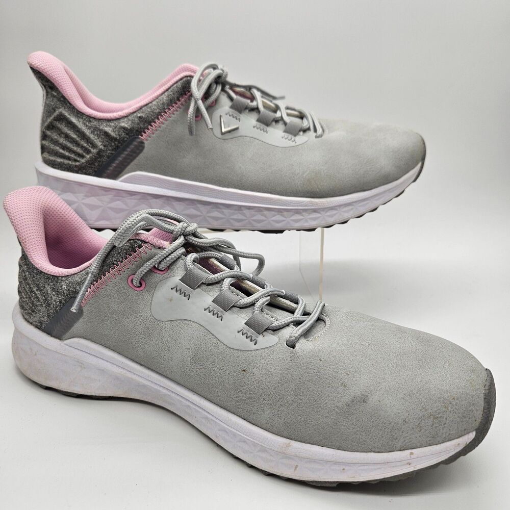 Callaway La Jolla SL Waterproof Spikeless Golf Shoes Gray/Pink US 9 B Lace Up